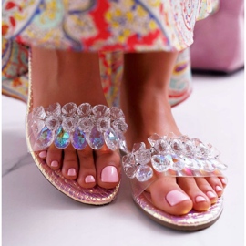 Ciabatte Da Donna Con Cubic Zirconia Lu Boo Petrol Pink Mediana rosa 2