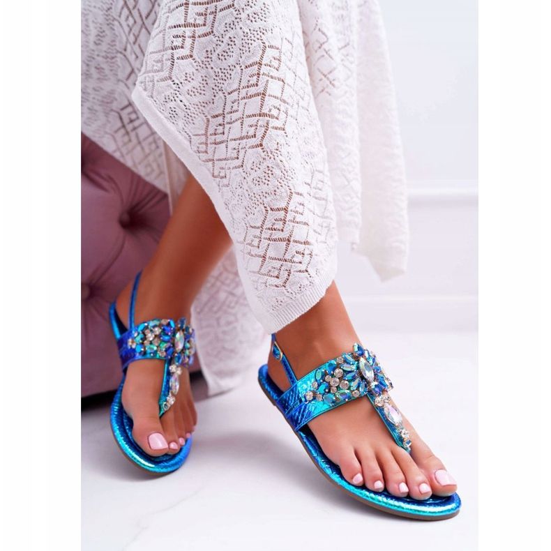 Sandali Donna Lu Boo Cristalli Petrol Blue Sonne 1