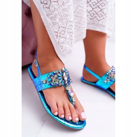 Sandali Donna Lu Boo Cristalli Petrol Blue Sonne 2