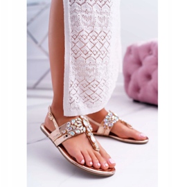Sandali Donna Lu Boo Petrolio Cristalli Oro Rosa Sonne 2