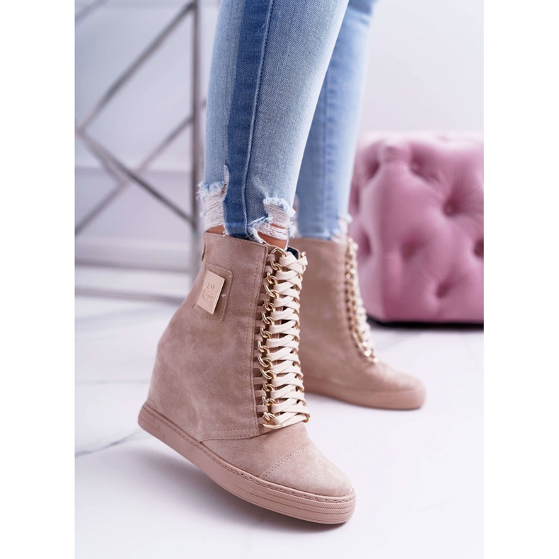 Sneakers Donna Lu Boo Catena Oro Scamosciato Beige Monica 1