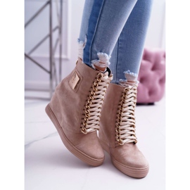 Sneakers Donna Lu Boo Catena Oro Scamosciato Beige Monica 2