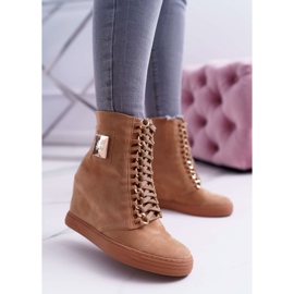 Sneakers Donna Lu Boo Camoscio Catena Oro Cammello Monica marrone 1