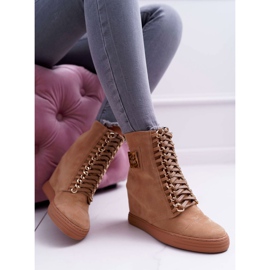 Sneakers Donna Lu Boo Camoscio Catena Oro Cammello Monica marrone 2