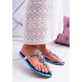 Ciabatte Donna Lu Boo Infradito Cristalli Blu Conathe 1