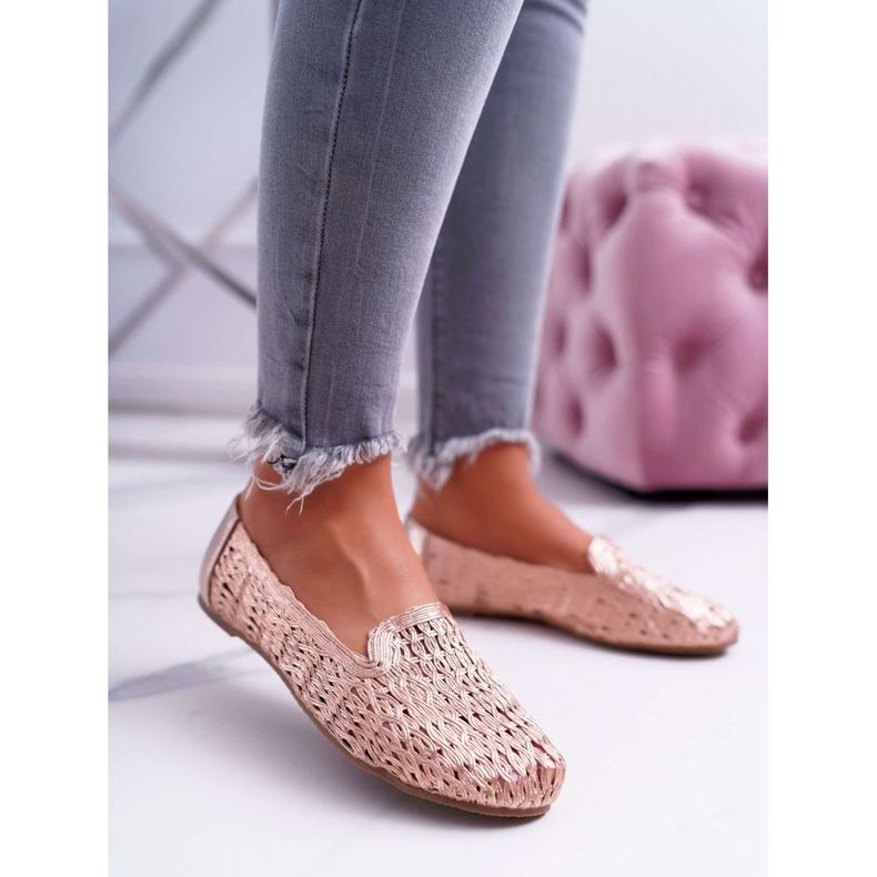 Ballerine da donna Lu Boo Intrecciate Oro Rosa 4Ever 1