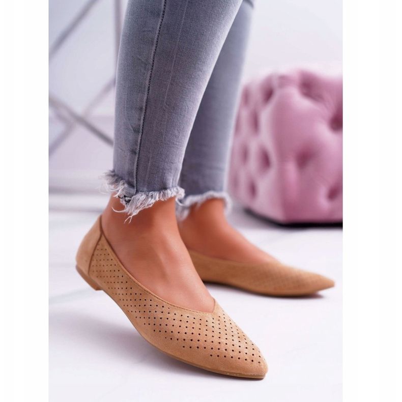 Ballerine da donna Lu Boo Openwork Camel Dessert marrone 1