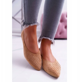 Ballerine da donna Lu Boo Openwork Camel Dessert marrone 2