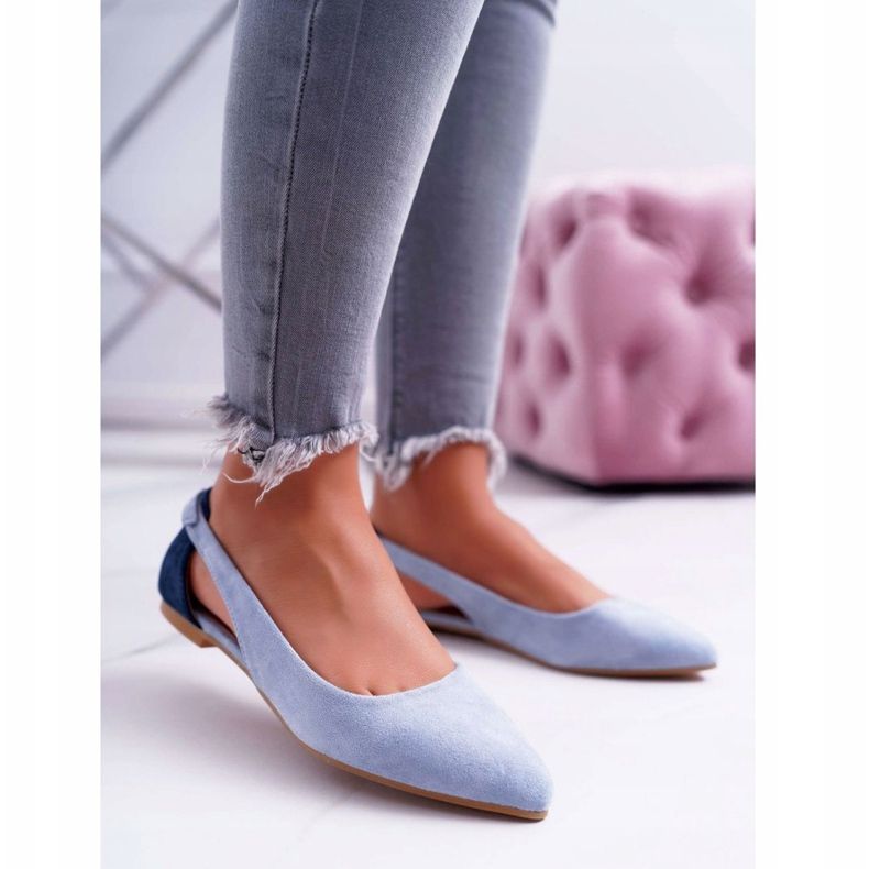 Lu Boo Ballerina In Pelle Scamosciata Blu Spitz Better 1