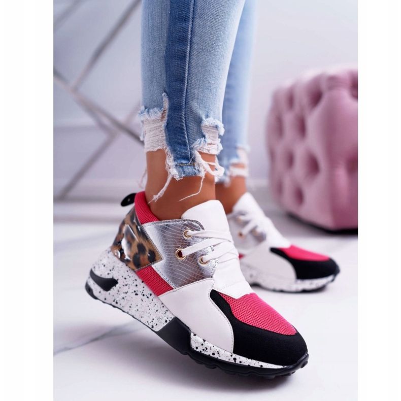 Scarpe Sportive da Donna Lu Boo Con Motivo Leopardato Bianco Malibu multicolore 1