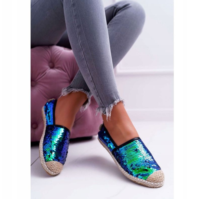 Espadrillas da donna Lu Boo Green Paillettes Destino verde 1
