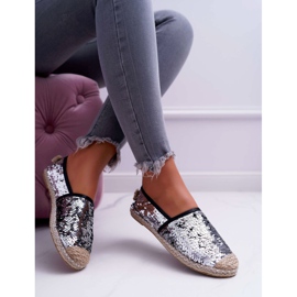 Espadrillas da donna Lu Boo Silver Paillettes Destino grigio 2
