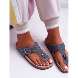 EVE Pantofole da donna Infradito Baisan grigio scuro 1