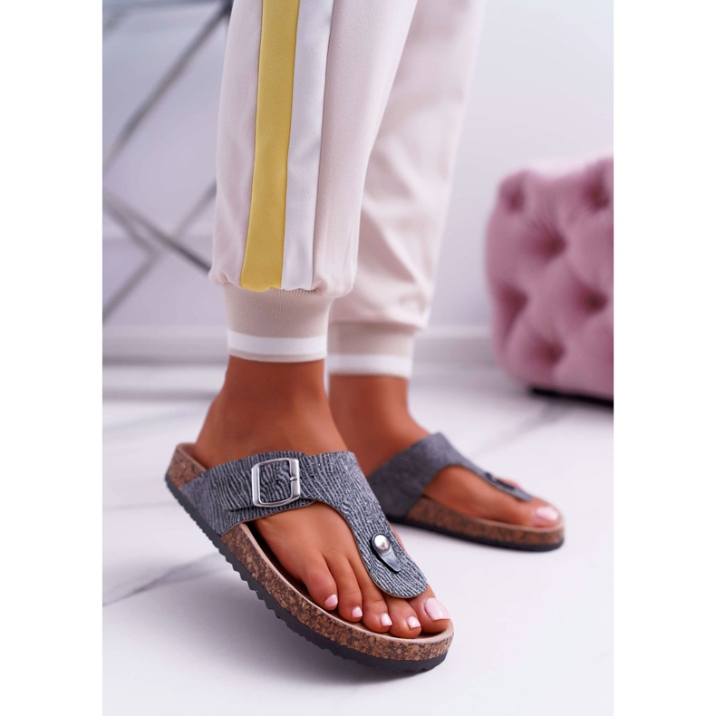 EVE Pantofole da donna Infradito Baisan grigio scuro 2
