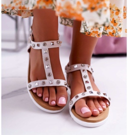 Sandali Lu Boo da donna bianchi con borchie Mariachi bianco 2