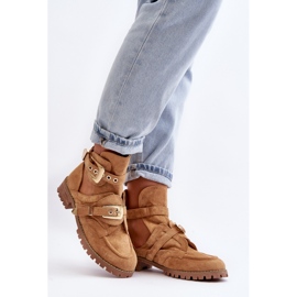 Lu Boo Stivali con cut-out in pelle scamosciata Camel Rock Girl marrone 1
