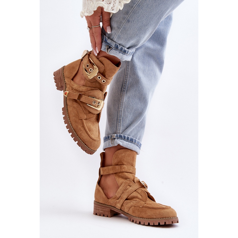 Lu Boo Stivali con cut-out in pelle scamosciata Camel Rock Girl marrone 2