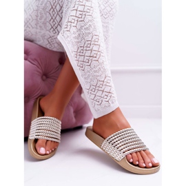 Pantofole da Donna con Perline Dorate Elavi d'oro 1