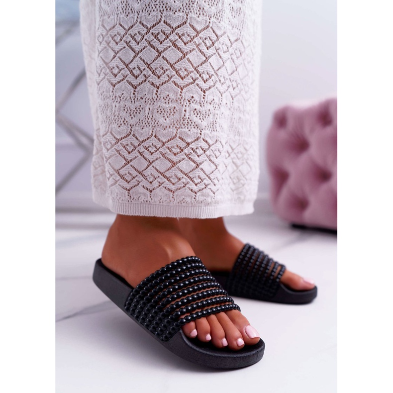 Pantofole da Donna con Perline Nere Elavi nero 2