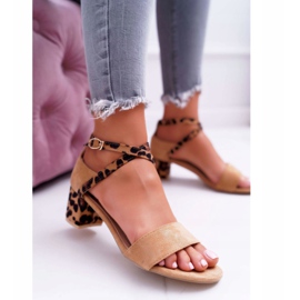 Sandali da donna con tacco alto Lu Boo Panther Camel Fall In Love marrone 2
