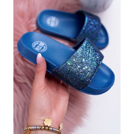 Pantofole per bambini e ragazzi Big Star Broccato blu navy AA374089 1