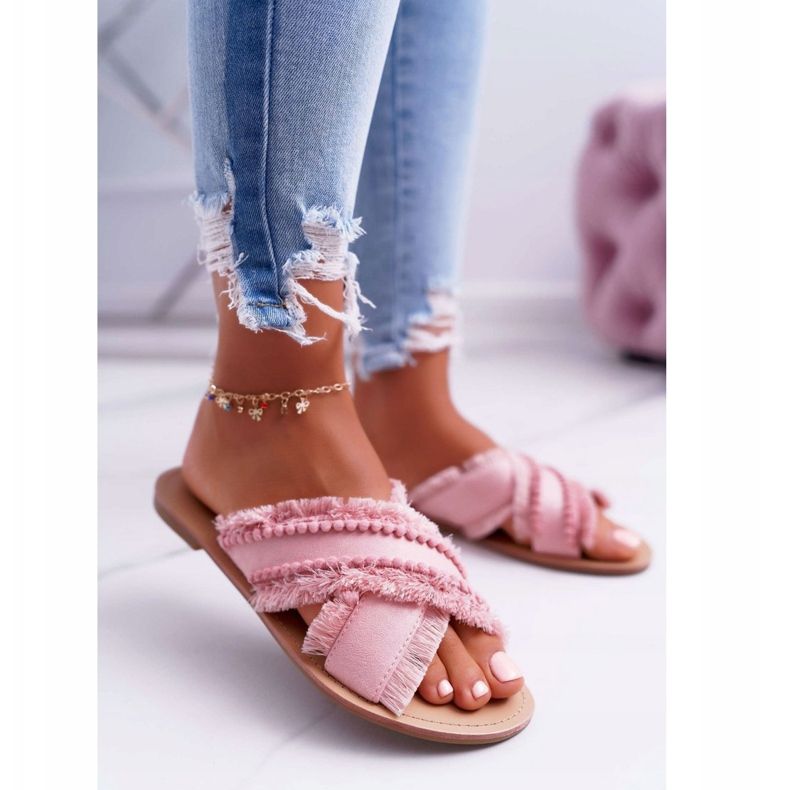 Vices Pantofole in materiale da donna Morse 7269 Pink Jamen rosa 1