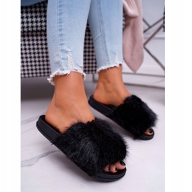 Infrasoli da donna con pelliccia nera nero 1