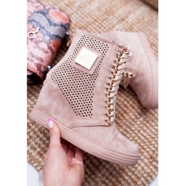Sneakers Donna Lu Boo Camoscio Traforato Beige Clamma 1