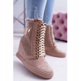 Sneakers Donna Lu Boo Camoscio Traforato Beige Clamma 2