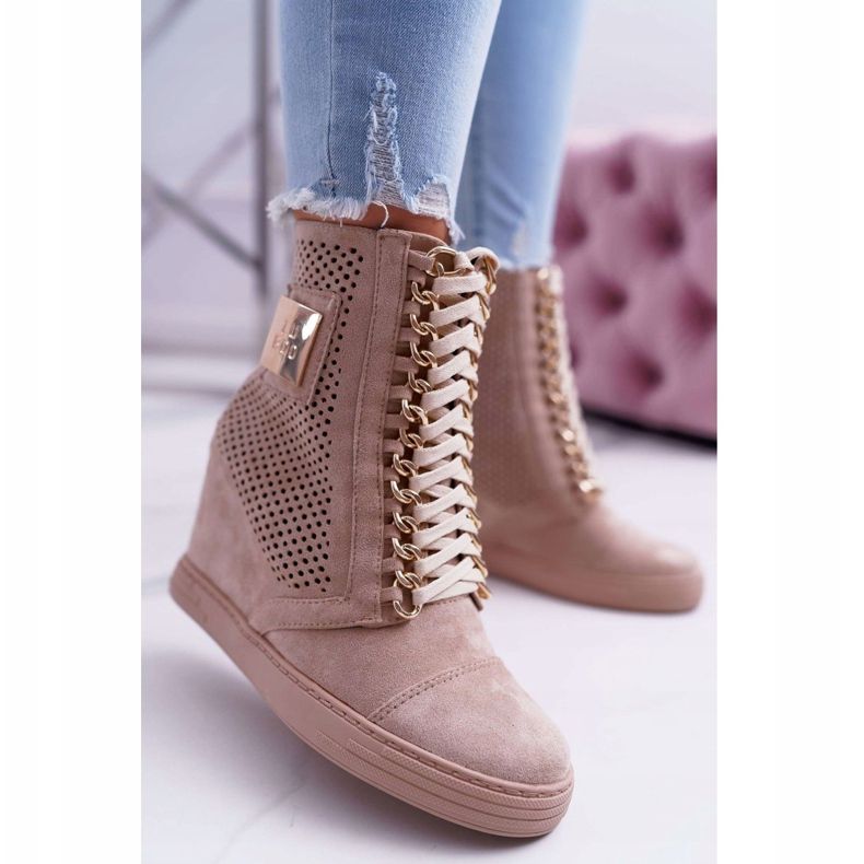 Sneakers Donna Lu Boo Camoscio Traforato Beige Clamma 2