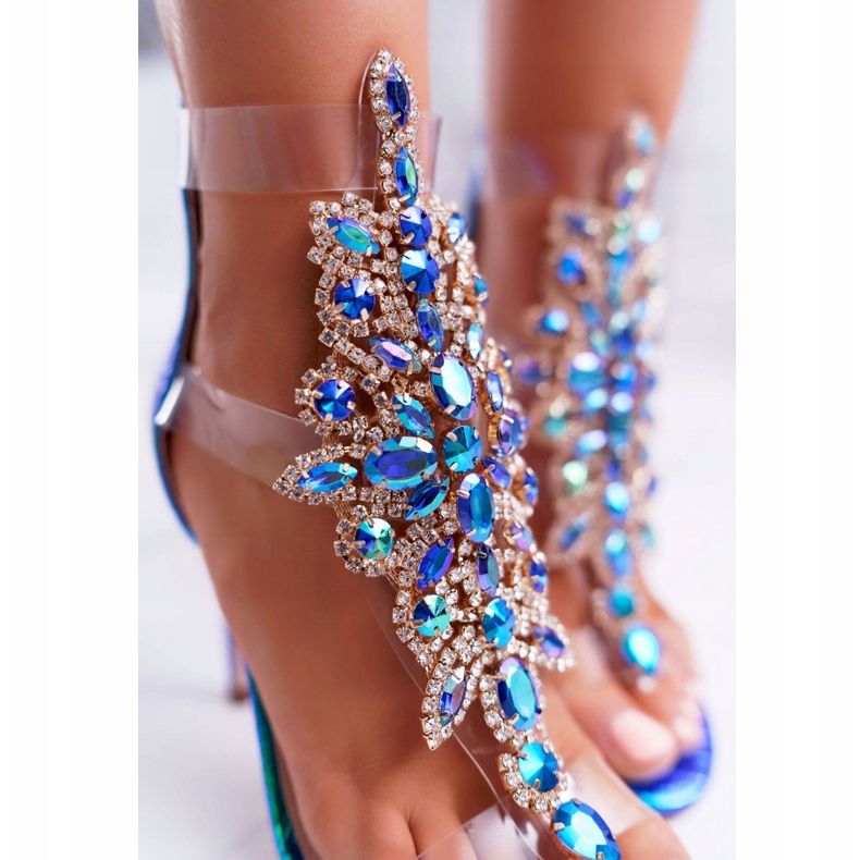 Sandali Da Donna Con Tacco Alto Lu Boo Petrolio 2047-89 Milleni blu 2