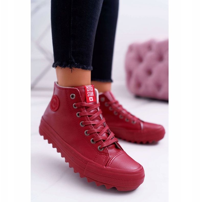Sneakers da donna Big Star High Warm Red EE274112 rosso 1