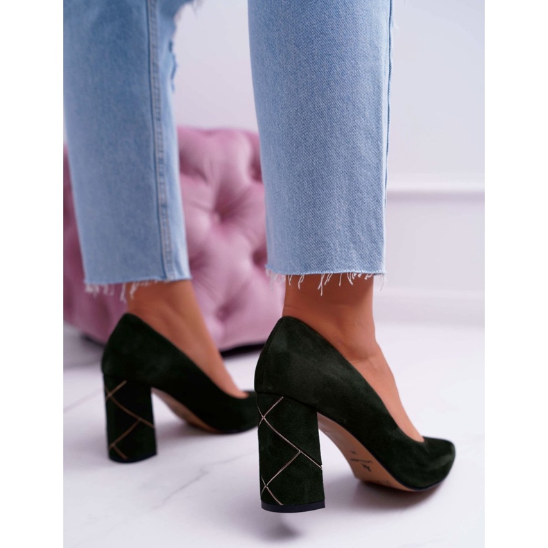 Décolleté Donna Laura Messi Suede Olive 2050 Tiffany verde 2