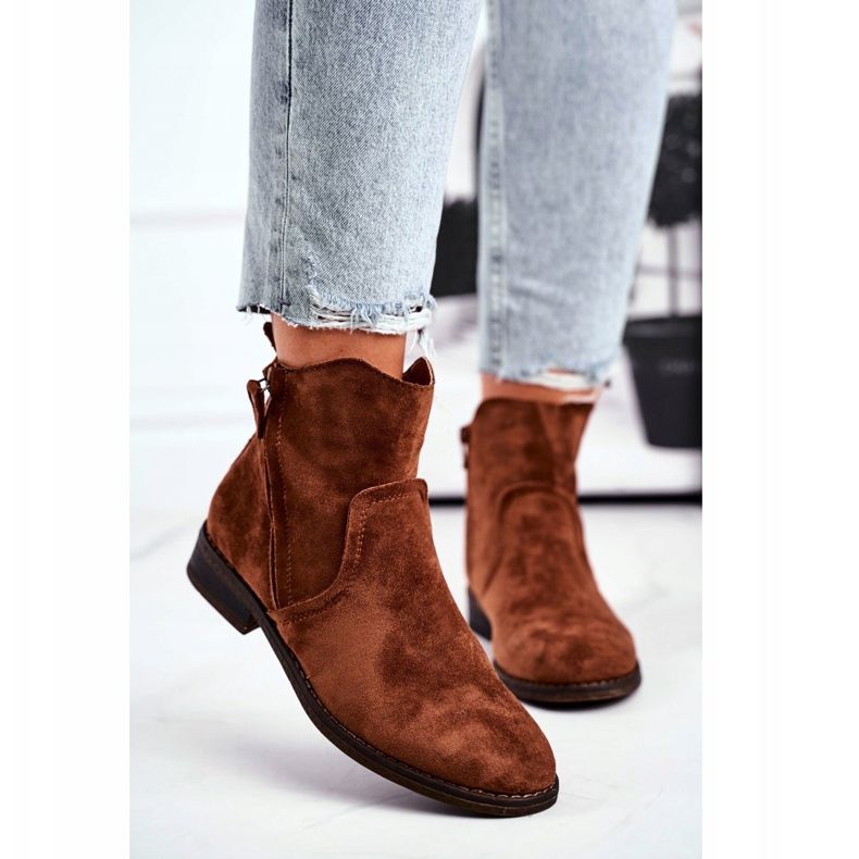 EVE Stivali Donna Cowboy Tacco Piatto Cammello Plemmi marrone 2
