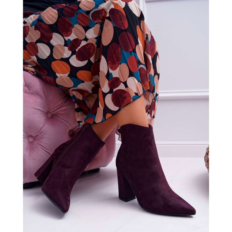 EVE Stivali Da Donna Con Tacco In Pelle Scamosciata Spitz Viola Summe 1