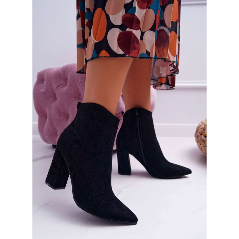 EVE Stivali Da Donna Con Tacco In Pelle Scamosciata Spitz Nero Summe 2