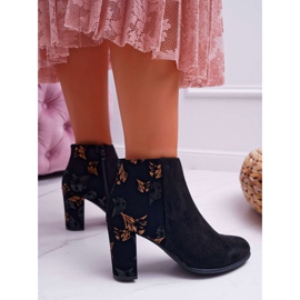 Stivali Da Donna Con Tacco Alto Sergio Leone Con Fiori Dorati Folk Nero Eros2 1