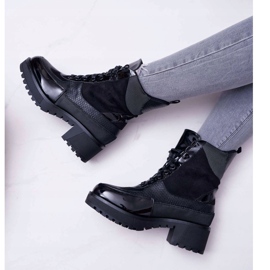 Stivali alti da donna Black Trappers Nemtere nero 1