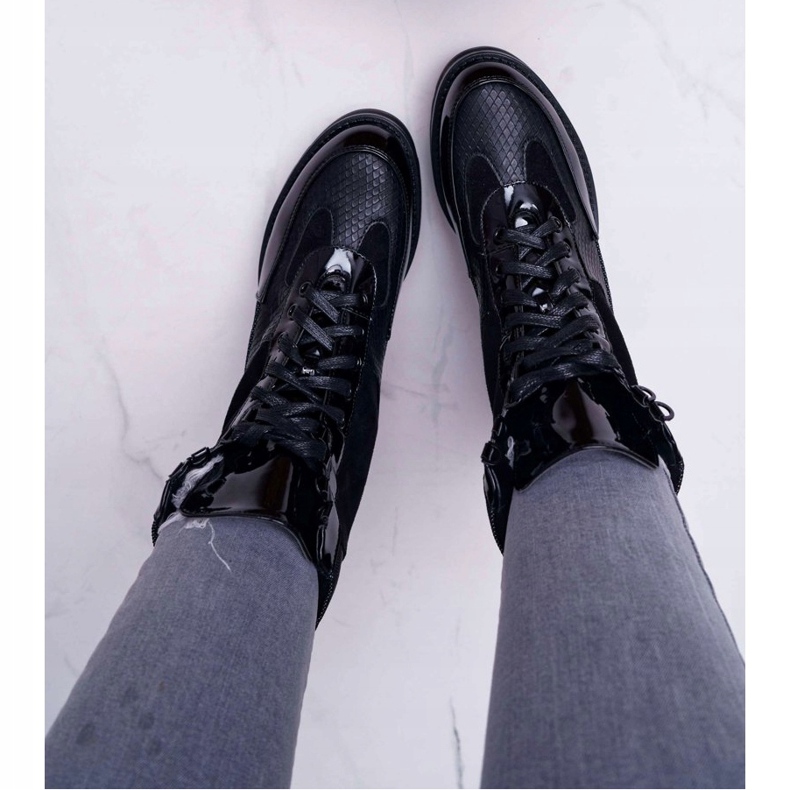 Stivali alti da donna Black Trappers Nemtere nero 2