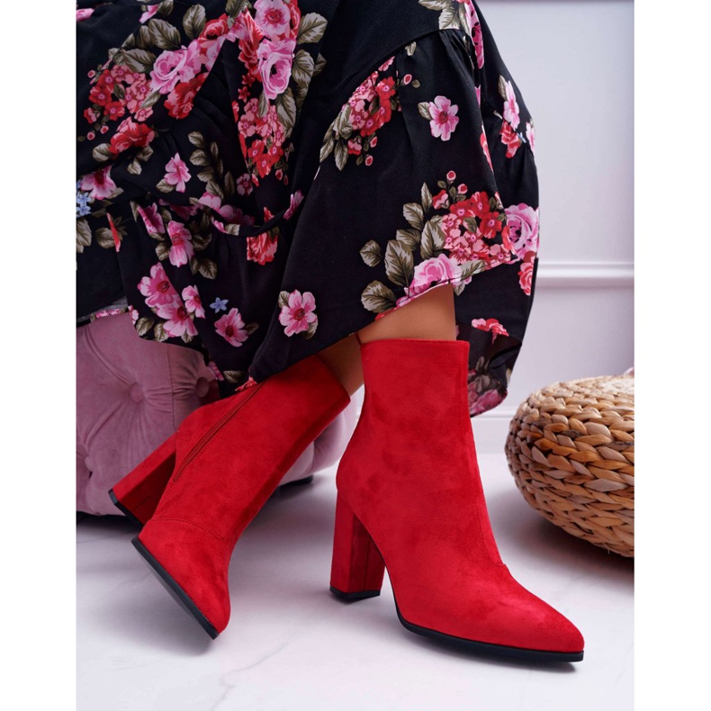 FRID Stivali Da Donna Sul Tacco Con Cerniera In Spitz Rosso Ferol 1