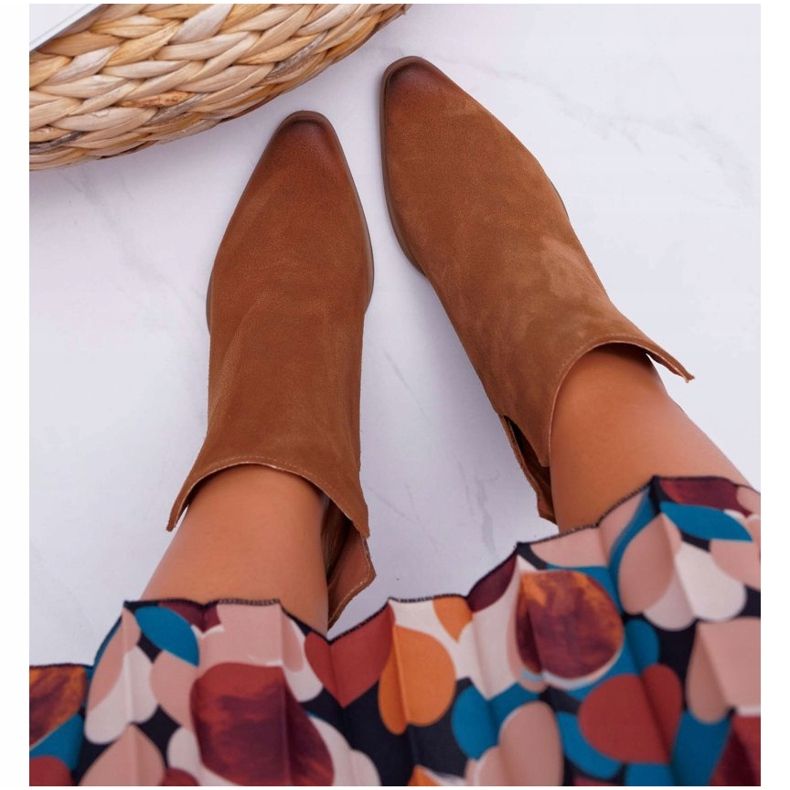 Stivali primaverili da donna con tacco alto in pelle scamosciata marrone Nicole 2430 2
