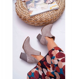 Stivali Donna Tacco Alto Primavera Pelle Scamosciata Cappuccino Nicole 2430 beige 2