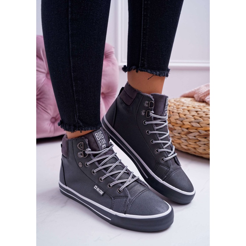 Sneakers da donna Big Star High Grey Warm EE274413 grigio 2