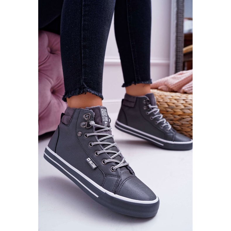 Sneakers da donna Big Star High Grey Warm EE274413 grigio 1