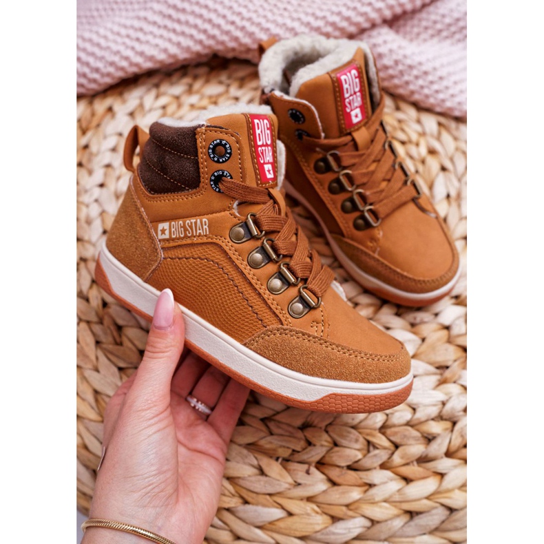 Scarpe da bambino per bambino Sneakers Big Star Pelle di pecora Camel EE374085 marrone 1