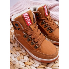 Scarpe da bambino per bambino Sneakers Big Star Pelle di pecora Camel EE374085 marrone 2