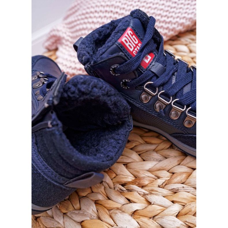 Scarpe da bambino per bambini Sneakers Big Star Pelle di pecora Blu navy EE374088 2