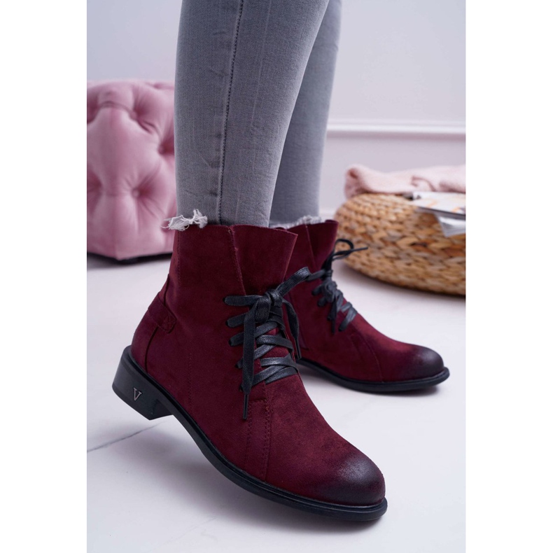 Vinceza Stivali Donna Con Tacco Piatto Workery Borgogna Teref rosso multicolore 1