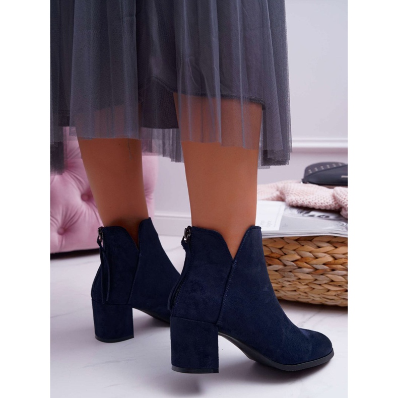 Vinceza Stivali Con Tacco Donna Camoscio Blu Navy Mimosa 2