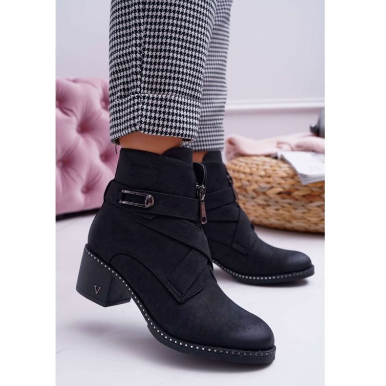 Vinceza Stivali Donna Con Tacco Scamosciato Nero Brave 1